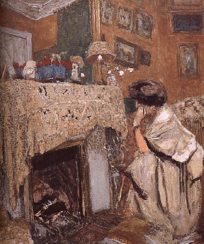 Edouard Vuillard The fireplace black s wife oil painting image